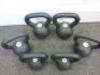 3 x Pairs Jordon Design Kettlebell Training Weights to Include: 2 x 16kg, 2 x 12kg, 2x 8kg. - 2
