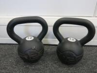 Pair of 12kg Jordon Design Kettlebell Training Weights.