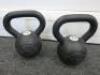 Pair of 12kg Jordon Design Kettlebell Training Weights.