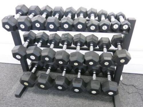 24 x Bodymax Dumbbell Training Weights to Include: 2 x 20kg, 2 x 15kg, 2 x 12.5kg, 2 x 10kg, 2 x 8kg, 2 x 7kg, 2 x 5kg, 2 x 6 2 x 4kg, 2 x 3kg, 2 x 2kg, 2 x 1kg. Comes with Body Power Rack.