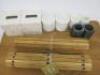 Quantity of Bathroom Ware Accessories to Include: 2 x Mother of Pearl Effect Tissue Box Covers, 2 x Marble Pots with Lids, 4 x Tumblers & 2 Kronorg Marieberg 50 x 80cm Roll Out Bathroom Mat. - 2