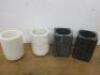 Quantity of Bathroom Ware Accessories to Include: 2 x Mother of Pearl Effect Tissue Box Covers, 2 x Marble Pots with Lids, 4 x Tumblers & 2 Kronorg Marieberg 50 x 80cm Roll Out Bathroom Mat. - 7