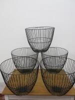 5 x Black Wire Waste Baskets.