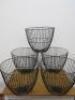 5 x Black Wire Waste Baskets.