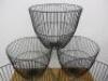 5 x Black Wire Waste Baskets. - 2