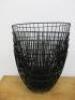 5 x Black Wire Waste Baskets. - 3