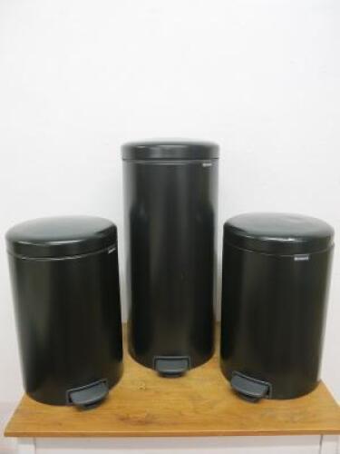 3 x Brabantia Pedal Bins to Include: 2 x 20Lt & 1 x 30Lt.