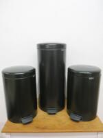 3 x Brabantia Pedal Bins to Include: 2 x 20Lt & 1 x 30Lt.