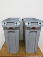 2 x Rubbermaid Slim Jim Commercial Waste Bins.