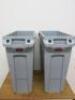 2 x Rubbermaid Slim Jim Commercial Waste Bins.