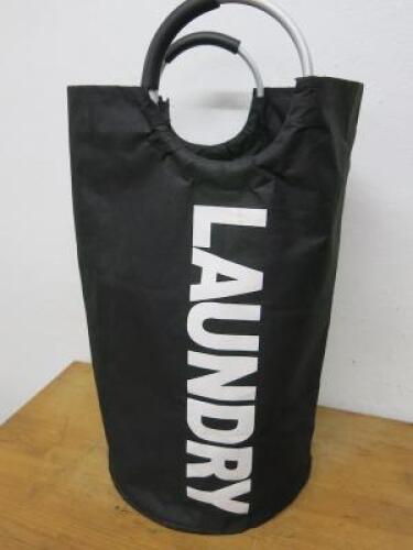 Black Laundry Bag with Handles. NOTE: minor repair required (As Viewed/Pictured).