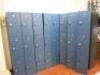 8 Banks of Probe 3 Door Coded Lockers in Dark Blue. NOTE: 1 x locker is damaged (As Viewed/Pictured).