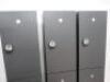 3 Banks of Probe 3 Door Coded Lockers in Dark Grey. - 2