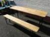 Bierkeller Style Wooden Topped Folding Table with 2 Benches on Folding Green Metal Legs. Size, Table H77cm x W176cm x D46cm, Bench H47cm x W176cm x D23cm.  - 3