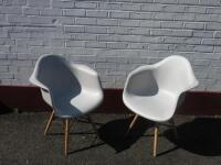 Pair of DAW Eames Style Dining Chairs in Grey. 