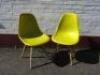 Pair of DSW Eames Style Dining Chairs in Yellow.&nbsp;
