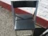Pair of Grey Metal Folding Chairs with Black Faux Leather Seat.&nbsp; - 3