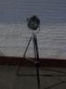 Tripod Spotlight Floor Lamp in Chrome on Black Wooden Height Adjustable Legs, 28 Watt Light.