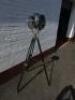 Tripod Spotlight Floor Lamp in Chrome on Black Wooden Height Adjustable Legs, 28 Watt Light. - 3