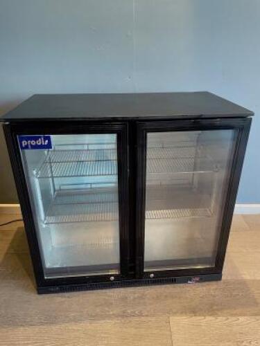 Prodis 2 Sliding Door, Back Bar Drinks Chiller, Model NT2BHLO. Comes with Key & Instructions. Size H83 x W90 x D50cm.