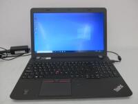 Lot Withdrawn. Lenovo 15.5" ThinkPad, Model E550. Intel Core i5-5200CPU @ 2.2Ghz, 8GB RAM, 465GB HDD. Running Windows 10 Pro (Version 1909). Comes with Power Supply.