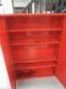 Lockable Cabinet with 4 Adjustable Shelves & Key in Red. Size H146 x W108 x D34cm. - 4