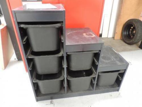 Ikea Trofast Unit in Black with Bins. Size H94 x W100 x 43cm (As Viewed/Pictured).