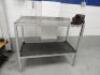 Stainless Steel Work Bench with Shelf Under, Including Record Number 3 Vice, H102CM W122 D62CM.