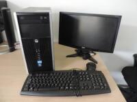 HP Compact 6200 Pro PC. Running Windows 10 Pro, Intel Core i3-2100 CPU @ 3.10 GHz, 4GB RAM, 232GB HDD. Comes with Keyboard, Mouse & ASUS 19" Monitor.