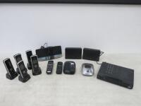 Assorted Quantity of IT to Include: Technika Freeview HD Box Model STBHDIS2010, 2 x Yealink IP Dect Phone W52P, BT Business Hub 5 Type A, 4 x Yealink IP Dect Cordless Phones with Base Unit & 2 x Other Cordless Phones (As Pictured/Viewed).