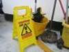 Assorted Quantity of Cleaning Equipment to Include: 1 x Mop & Bucket, 2 x SIR Floor Mop Buckets & 2 x Caution Wet Floor Signs. - 2