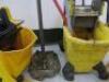 Assorted Quantity of Cleaning Equipment to Include: 1 x Mop & Bucket, 2 x SIR Floor Mop Buckets & 2 x Caution Wet Floor Signs. - 3