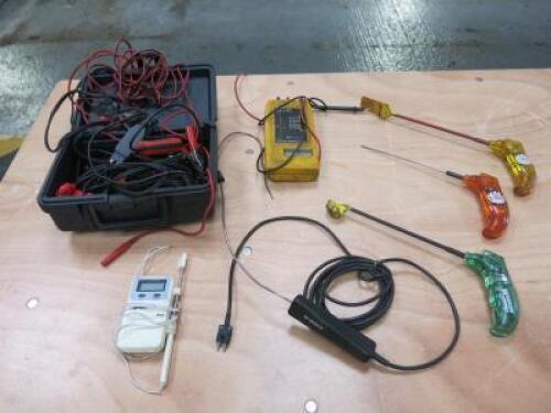 7 x Assorted Probes & Testers to Include: 3 x Mac Tools Probes, 1 x Wurth Car Current Tester with Leads, KD OM1001/2 Probe, Megger BM21 500V Current Tester & Digi Thermo WT-2 (As Pictured/Viewed).