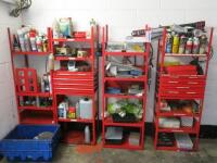 4 x Parts Racks with Large Quantity of Unknown Spares, Accessories, Consumables & Other (As Viewed).