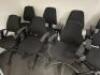 8 x Kinnarps Black Hopsack Adjustable Office Chairs. - 2