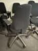 8 x Kinnarps Black Hopsack Adjustable Office Chairs. - 3