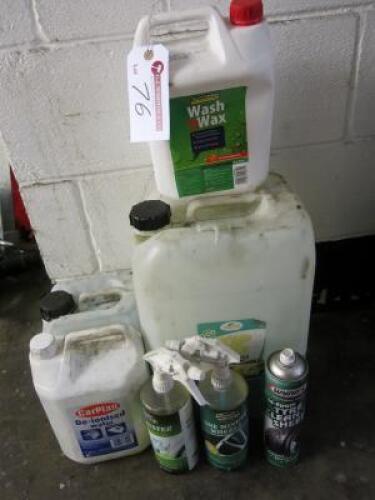 Small Quantity of Part Used Car Cleaning 'Wash & Wax' Items (As Viewed).