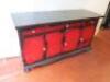 Mobile Hand Painted Coffee Counter on Castors, with 3 Drawers & 3 Doors Under, Size H90cm x W150cm x D60cm. Comes with Electrical Connector (As Viewed/Pictured). - 2