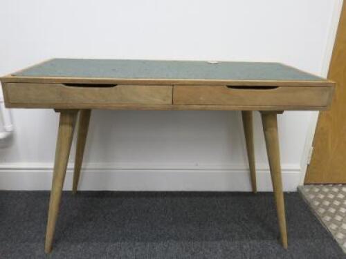 Light Wood Office Desk with 2 Drawers & Felt Top. Size H77cm x W105cm x D51cm.