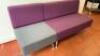Orangebox 2 Piece Perimeter 3 Seater Sofa in Purple & Grey Upholstery on Metal Legs. Size H83cm x W182cm x D65cm. NOTE: leg requires attention. - 2