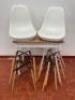 6 x DSW Style White Dining Chair with Natural Leg Finish.