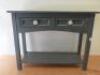 2 Drawer Side Table with Shelf Under in Grey. Size H69cm x W90cm x D30cm.