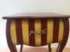 Side Table In Red with Yellow Stripes with Claw Feet & Brass Handle. Size H63cm x W51cm x D40cm. - 3