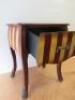 Side Table In Red with Yellow Stripes with Claw Feet & Brass Handle. Size H63cm x W51cm x D40cm. - 4