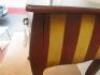 Side Table In Red with Yellow Stripes with Claw Feet & Brass Handle. Size H63cm x W51cm x D40cm. - 6
