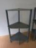 Pair of 3 Shelf Metal Corner Unit In Grey. Size H77cm x W34cm x D34cm. - 2