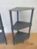 Pair of 3 Shelf Metal Corner Unit In Grey. Size H77cm x W34cm x D34cm. - 3