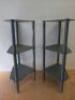 Pair of 3 Shelf Metal Corner Unit In Grey. Size H77cm x W34cm x D34cm. - 4