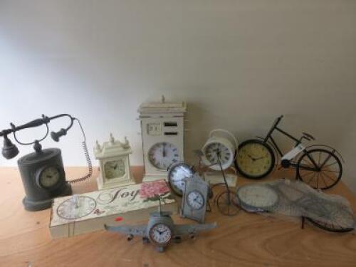 11 x Items of Decorative Display Clocks (As Viewed/Pictured).