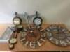 7 x Items of Decorative Wall Clocks & Barometer to Include: 2 x Glass Plate Wall Clocks, Size H60cm, 3 x Station Wall Clocks, 1 x Big Ben Wall Clock & 1 x Barometer.